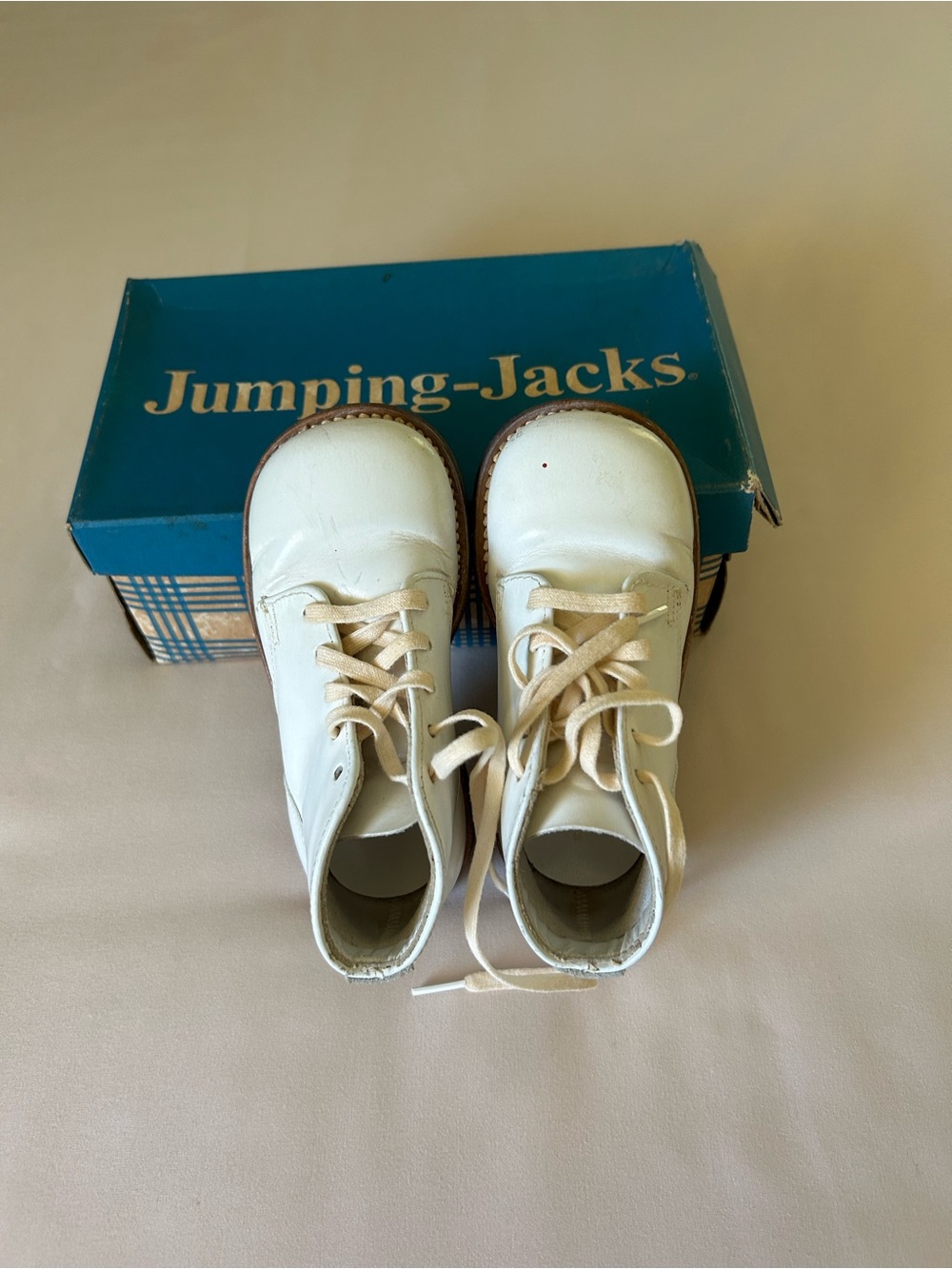 Jumping Jacks White Lace-Up Baby Walker Shoes